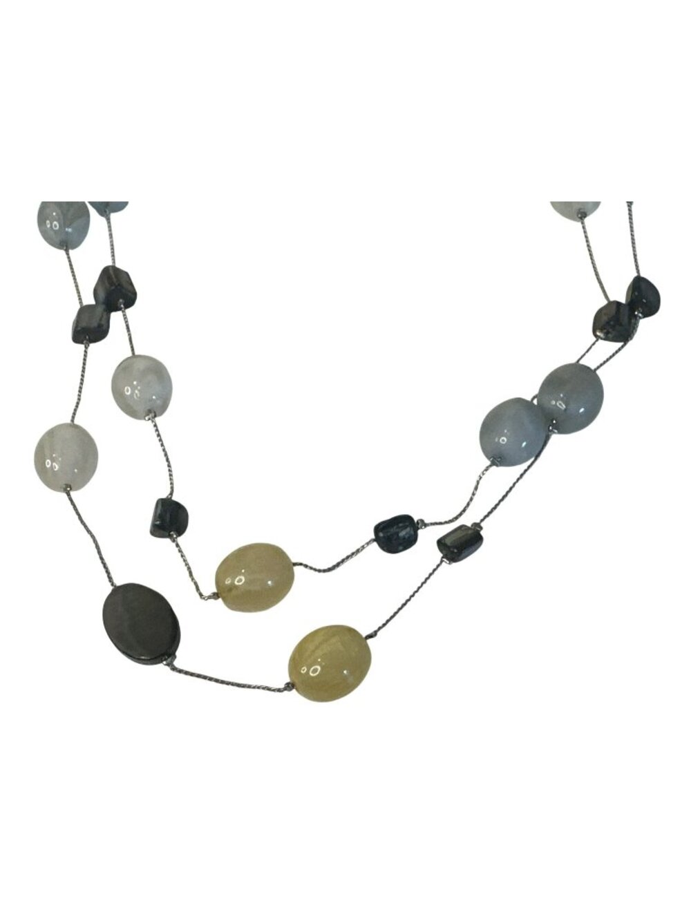 NY & Co. Two-Strand Beaded Station Beaded Necklace 41" Long Career